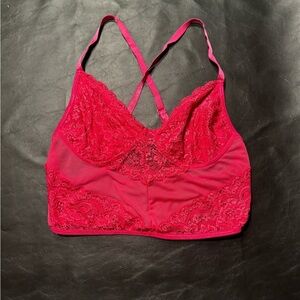 Pink lace crop top / bralette